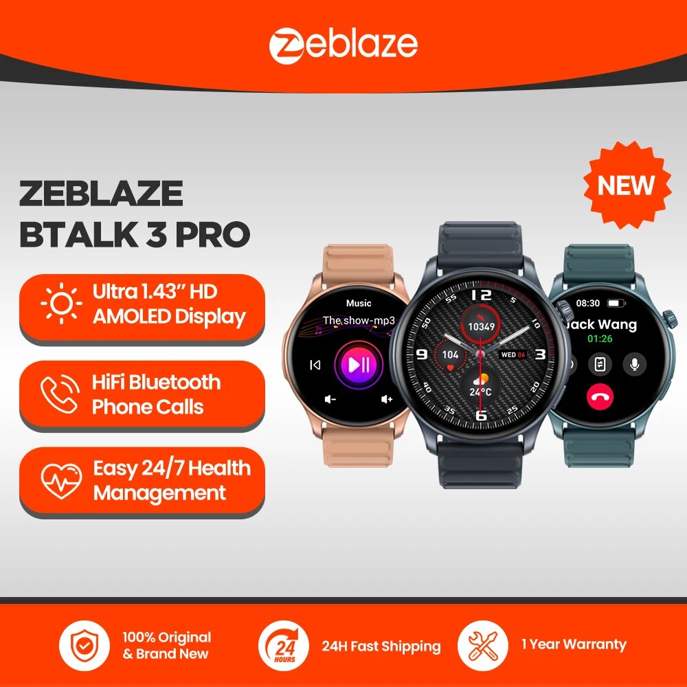 Outdoor Sport Smart Watch - New Zeblaze Btalk 3 PRO 1.43