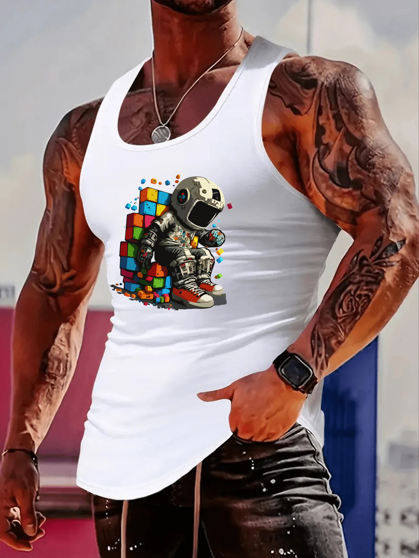 Outdoor Sports - Fashionable trend muscular tough guy, simple