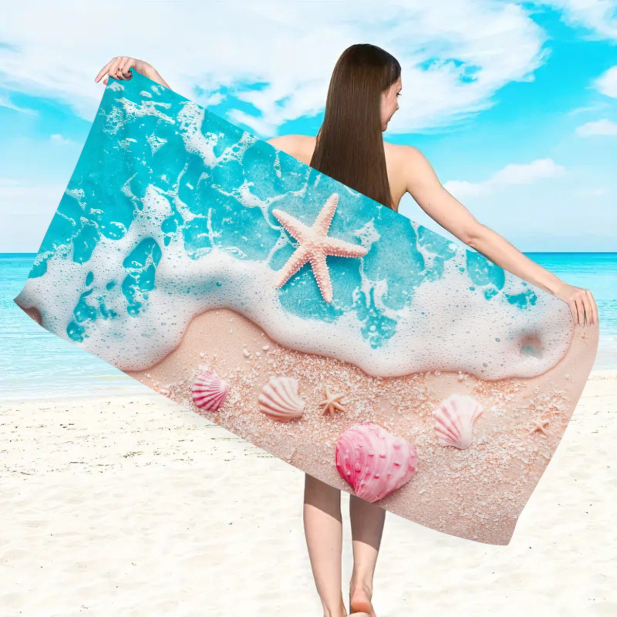1pc Ocean element beach towel, - Outdoor Sports Center review and price