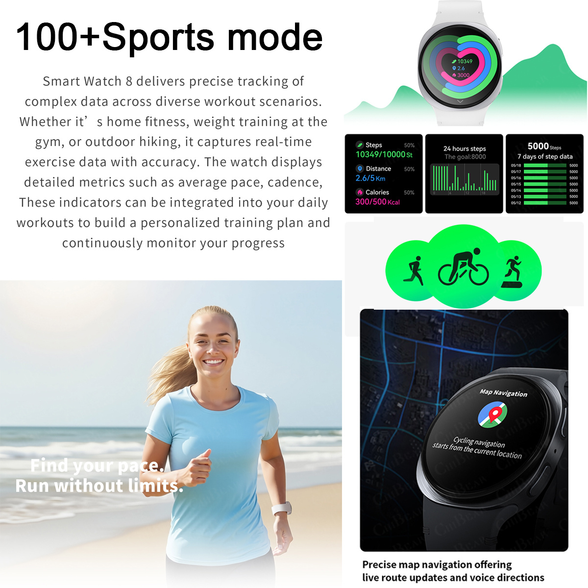 2026 New Watches 8 Mini GPS Tr - Outdoor Sport Smart Watch review and price