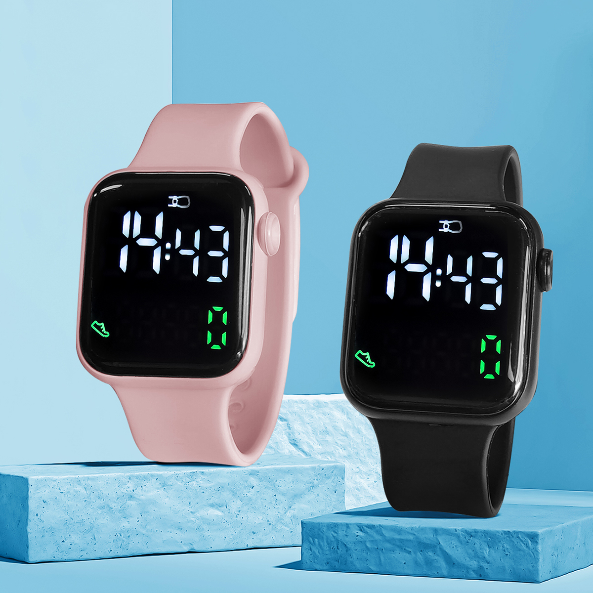 New 2PCS Student Minimalist Sm - Outdoor Sport Smart Watch review and price